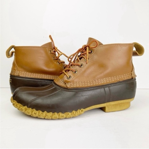 LL Bean Vintage Original 6 Inch Leather Rubber Tan Brown Waterproof Bean Boot - Picture 1 of 13